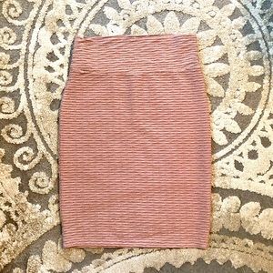 Lula Roe Cassie Elegant Pink Pencil Skirt, Large